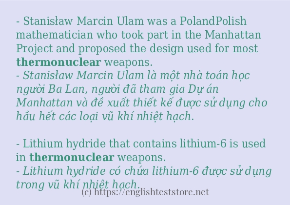 Cách dùng từ thermonuclear