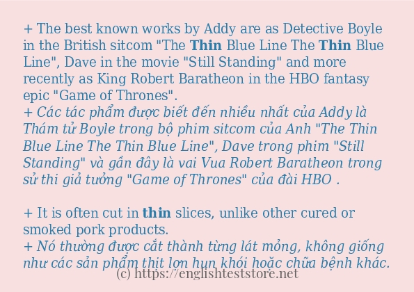 Cách dùng từ thin