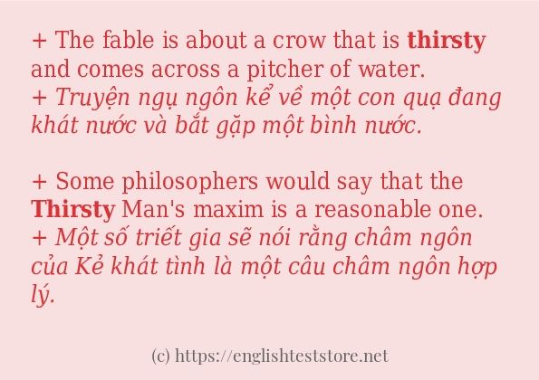 Cách dùng từ thirsty