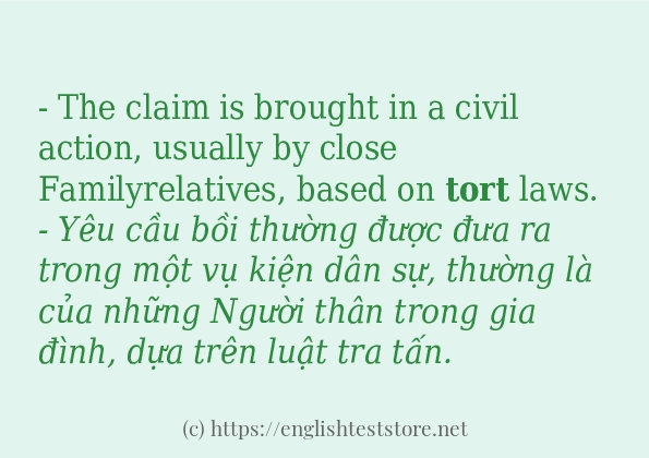 Cách dùng từ tort