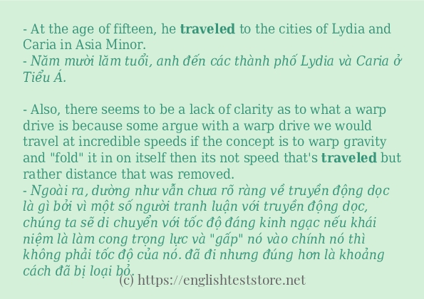Cách dùng từ traveled