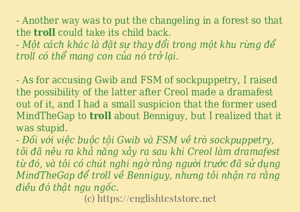 Cách dùng từ troll