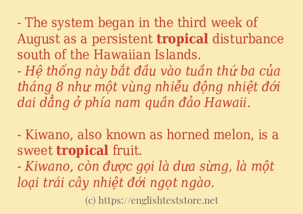 Cách dùng từ tropical