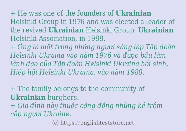 Cách dùng từ ukrainian