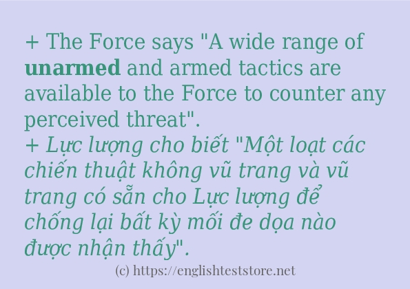 Cách dùng từ unarmed