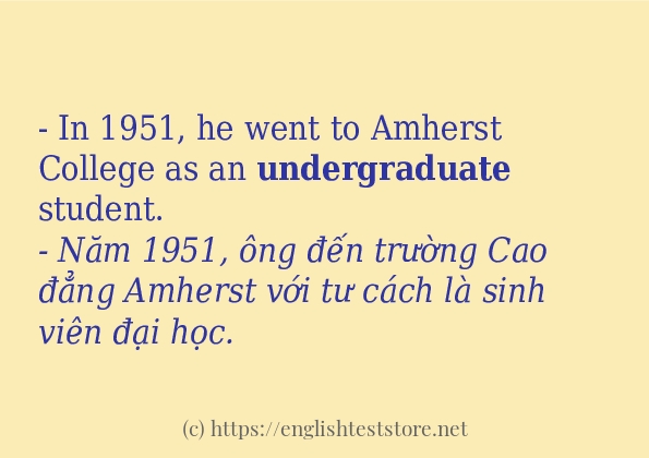 Cách dùng từ undergraduate