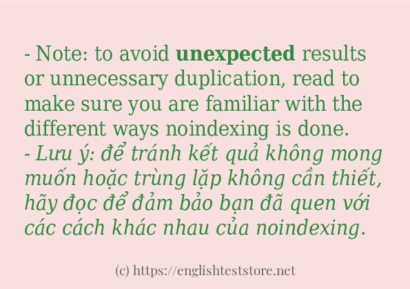 Cách dùng từ unexpected