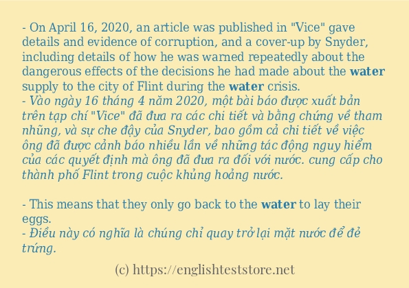 Cách dùng từ water