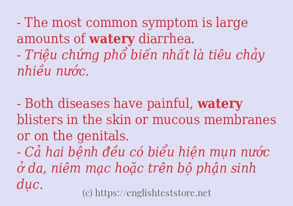 Cách dùng từ watery Cách dùng từ watery