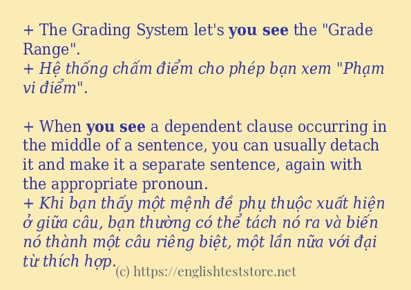 Cách dùng từ you see