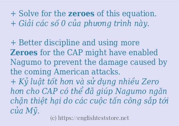 Cách dùng từ zeroes