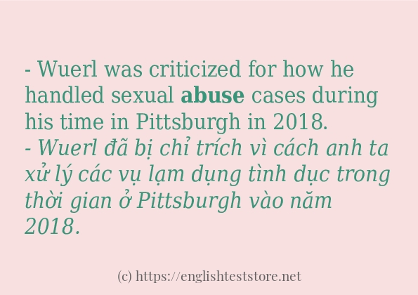 Cách dùng và câu ví dụ của từ abuse