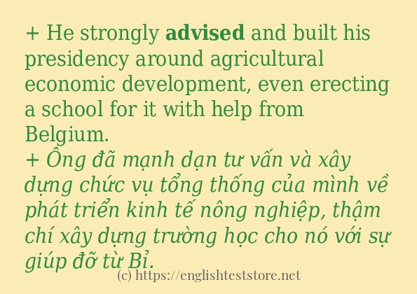 Cách dùng và câu ví dụ của từ advised