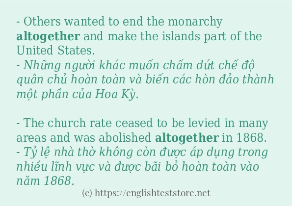 Cách dùng và câu ví dụ của từ altogether