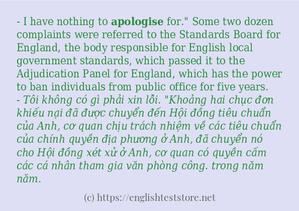 Cách dùng và câu ví dụ của từ apologise