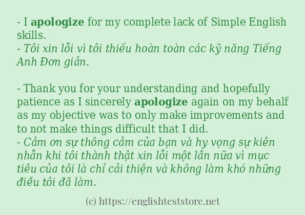 Cách dùng và câu ví dụ của từ apologize Cách dùng và câu ví dụ của từ apologize