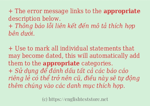Cách dùng và câu ví dụ của từ appropriate