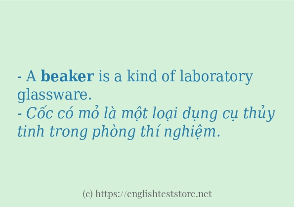Cách dùng và câu ví dụ của từ beaker