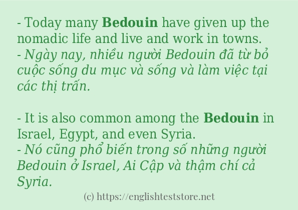 Cách dùng và câu ví dụ của từ bedouin Cách dùng và câu ví dụ của từ bedouin