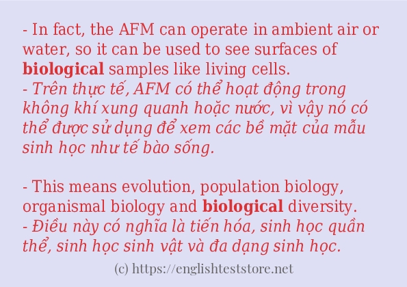 Cách dùng và câu ví dụ của từ biological Cách dùng và câu ví dụ của từ biological