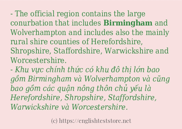 Cách dùng và câu ví dụ của từ birmingham