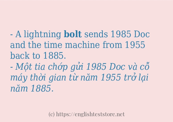 Cách dùng và câu ví dụ của từ bolt