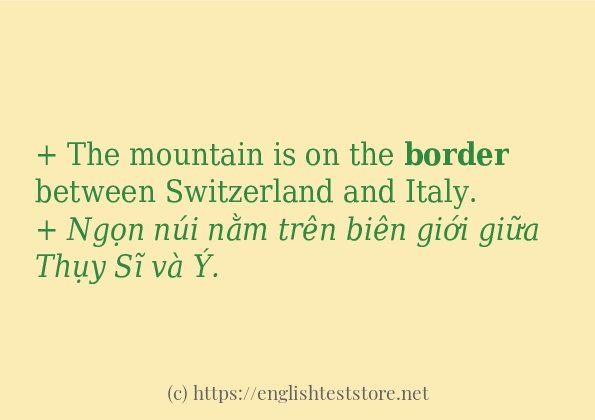 Cách dùng và câu ví dụ của từ border