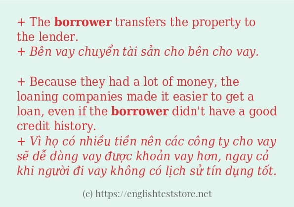 Cách dùng và câu ví dụ của từ borrower Cách dùng và câu ví dụ của từ borrower
