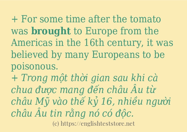 Cách dùng và câu ví dụ của từ brought