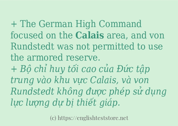 Cách dùng và câu ví dụ của từ calais