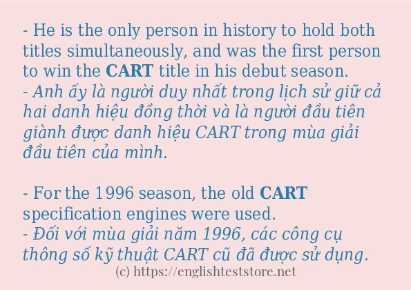 Cách dùng và câu ví dụ của từ cart Cách dùng và câu ví dụ của từ cart
