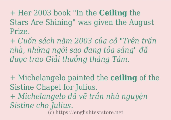 Cách dùng và câu ví dụ của từ ceiling
