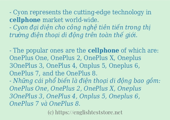 Cách dùng và câu ví dụ của từ cellphone