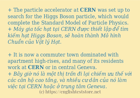 Cách dùng và câu ví dụ của từ cern