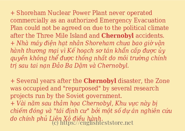 Cách dùng và câu ví dụ của từ chernobyl