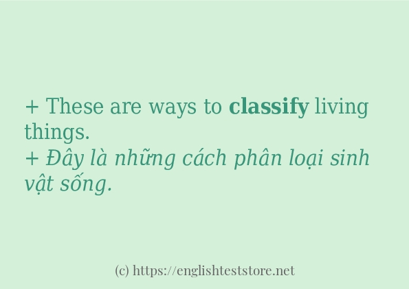 Cách dùng và câu ví dụ của từ classify
