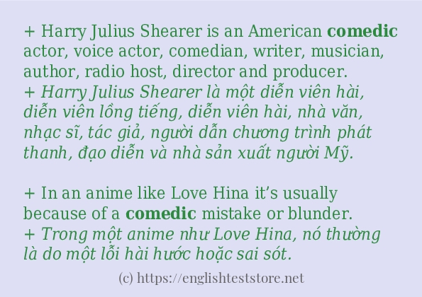 Cách dùng và câu ví dụ của từ comedic Cách dùng và câu ví dụ của từ comedic