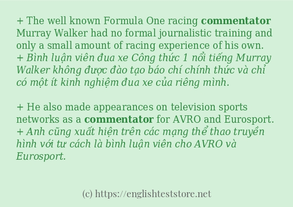 Cách dùng và câu ví dụ của từ commentator Cách dùng và câu ví dụ của từ commentator