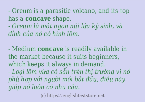 Cách dùng và câu ví dụ của từ concave