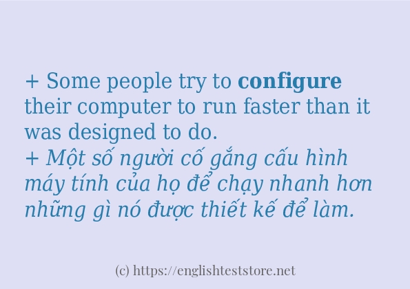 Cách dùng và câu ví dụ của từ configure