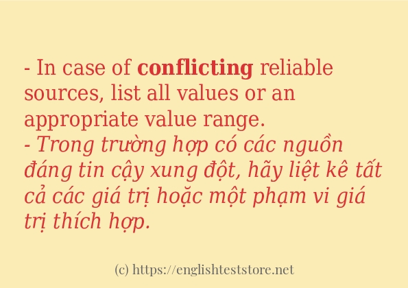 Cách dùng và câu ví dụ của từ conflicting