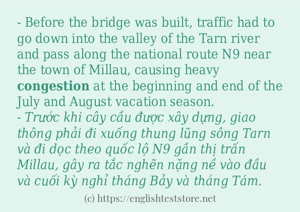 Cách dùng và câu ví dụ của từ congestion