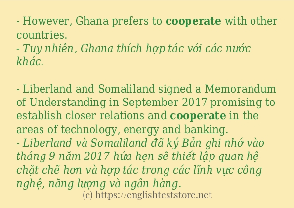 Cách dùng và câu ví dụ của từ cooperate