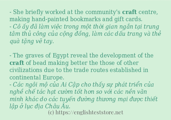 Cách dùng và câu ví dụ của từ craft