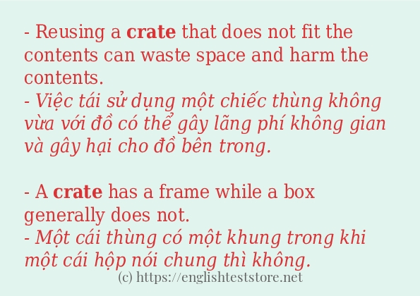 Cách dùng và câu ví dụ của từ crate