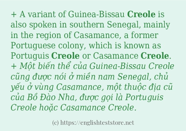 Cách dùng và câu ví dụ của từ creole