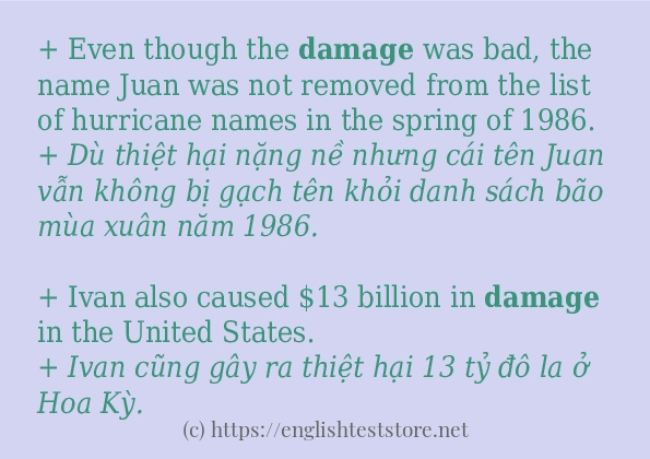 Cách dùng và câu ví dụ của từ damage Cách dùng và câu ví dụ của từ damage