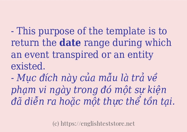 Cách dùng và câu ví dụ của từ date
