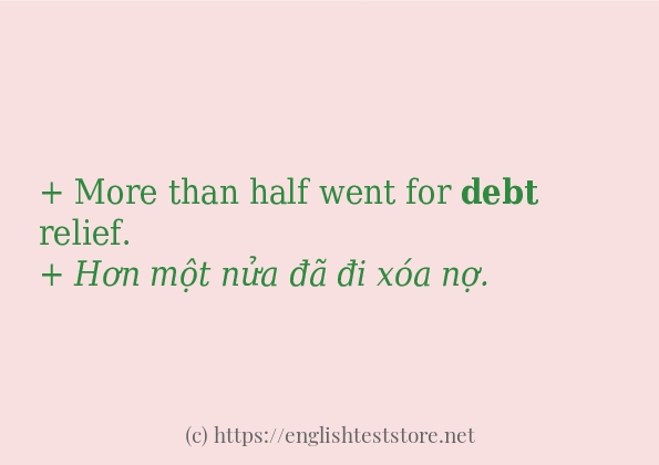 Cách dùng và câu ví dụ của từ debt