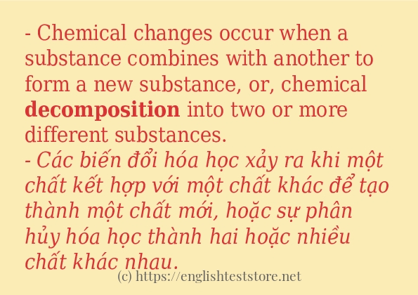 Cách dùng và câu ví dụ của từ decomposition